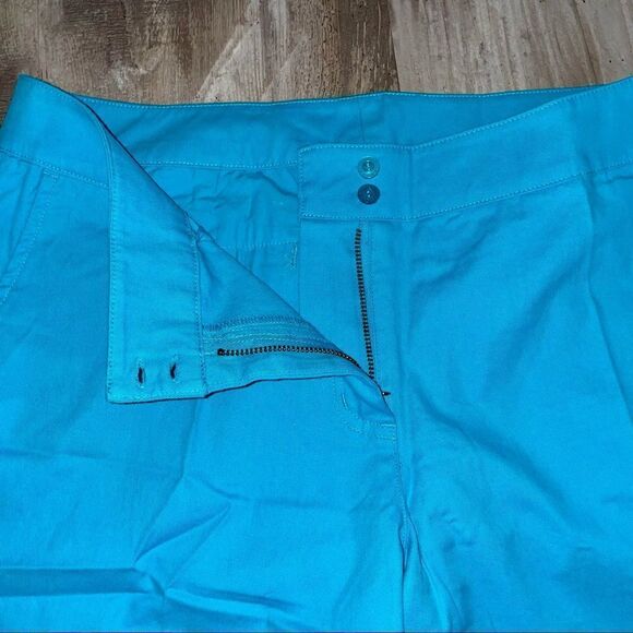 🆕 MARGARITAVILLE Bermuda turquoise stretch twill cotton shorts size 8 NWOT - Picture 1 of 13